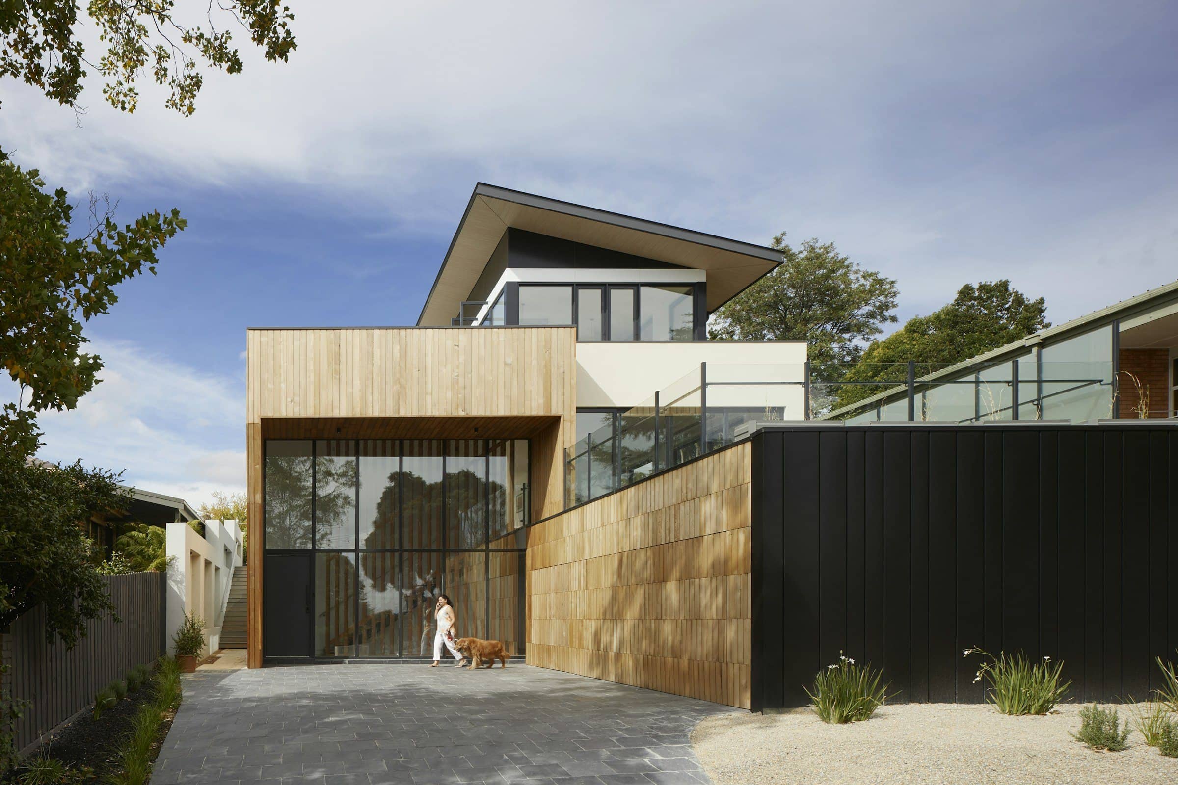 Contemporary timber and glass infill residence on a quiet street